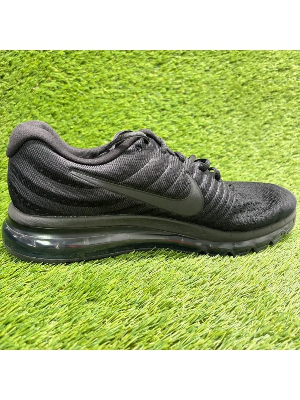 Nike Air Max 2017 Mens Size 12.5 Triple Black Athletic Running Shoes Sneakers